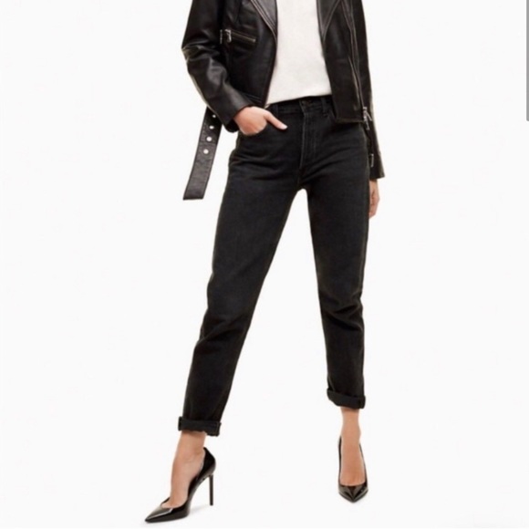 Agolde Denim - Aritzia Talula X Agolde Women Black Denim High-Rise Taper Jeans Size 25